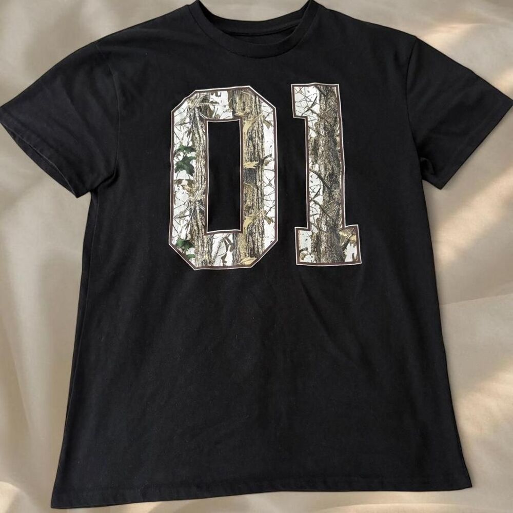 Men's Black Camo Number T-shirt